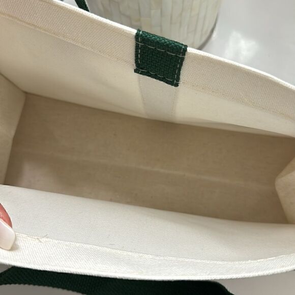 NWT- Green Canvas Mini Tote Bag Size Small Hangbag - Picture 3 of 8